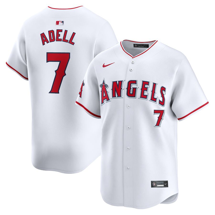 Men Los Angeles Angels #7 Jo Adell Nike White Home Limited Player MLB Jersey